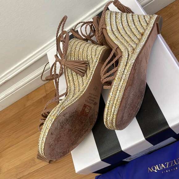 Aquazzura Savannah nude wedge espadrilles 85 38 - Picture 6 of 11